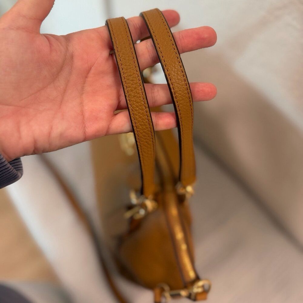 Coach Kelsey Brown Pebbled Leather Satchel Crossbody in Light Saddle F28993 - Picture 5 of 12